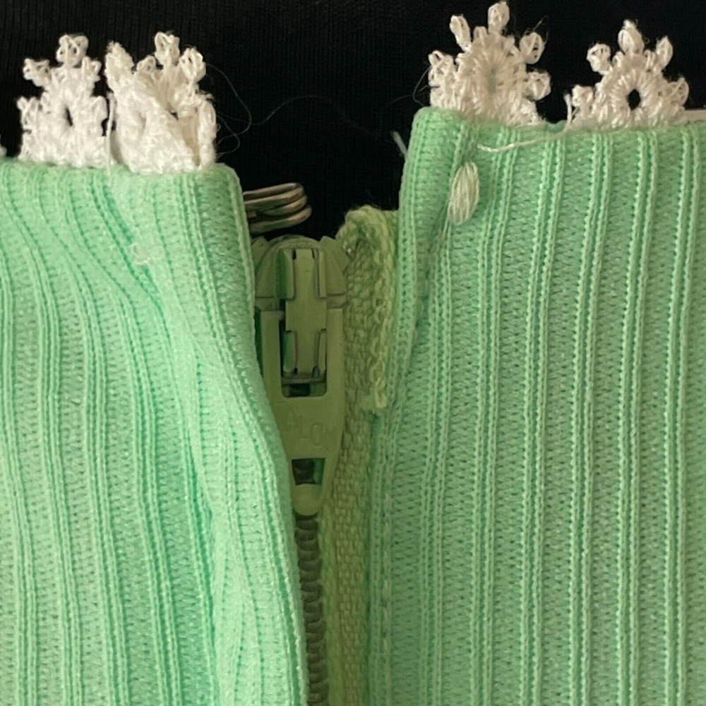 Vintage 70s JCPenney Green Lace Sleeveless Maxi Dress Size 12 - Picture 10 of 11